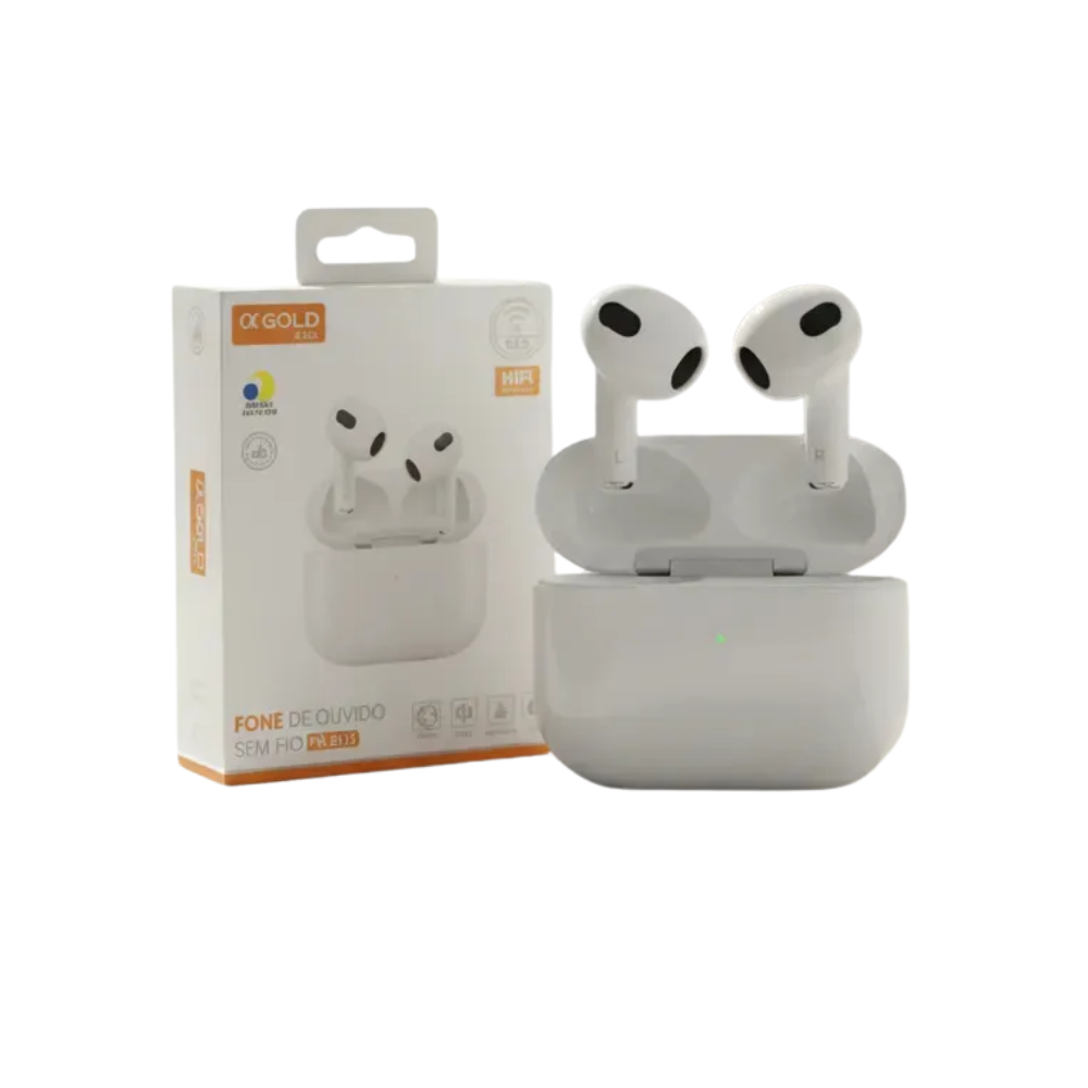 Fone De Ouvido Bluetooth aGold C/ Estojo de Carregamento BT 5.4 - FN-BJ3