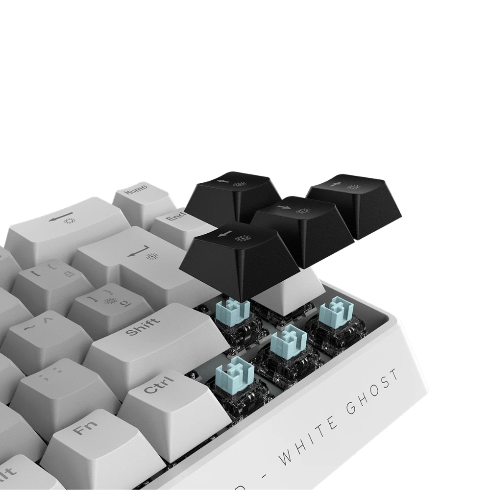 Teclado Gamer Mecanico Magnetico PCYes Gamma White Ghost 8000Hz Usb Led Rgb - PMGMWG