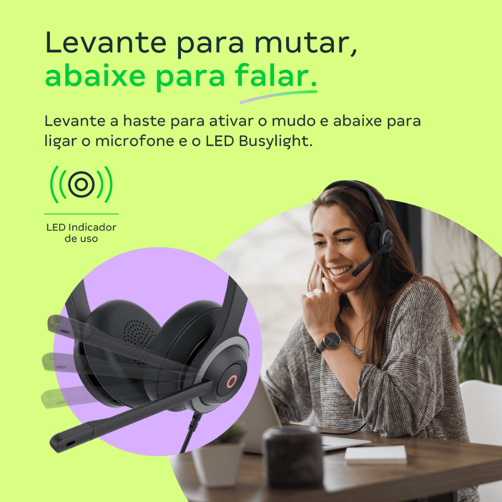 Headset intelbras WHS 70 Duo C/ Controle de Volume Usb Preto - 4010017