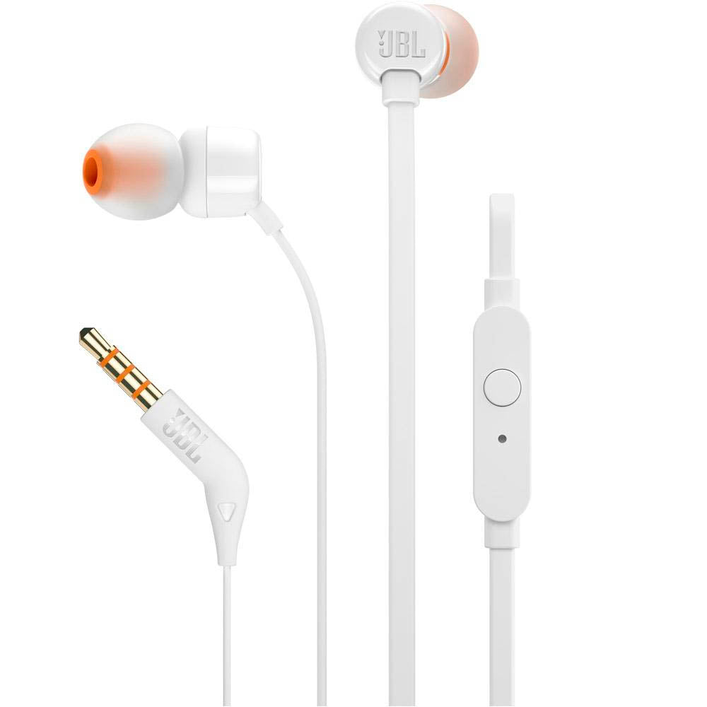 Fone de Ouvido JBL Intra Auricular P3 T110 Branco - JBLT110WHT - Truedata