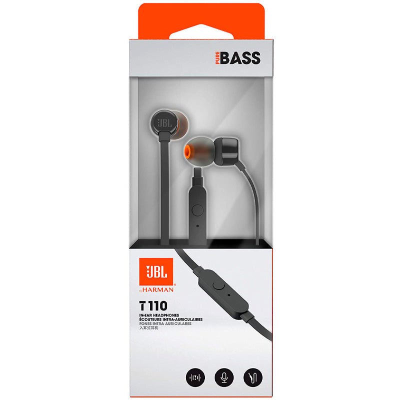 Fone de Ouvido JBL Intra Auricular P3 T110 Preto - JBLT110BLK - Truedata