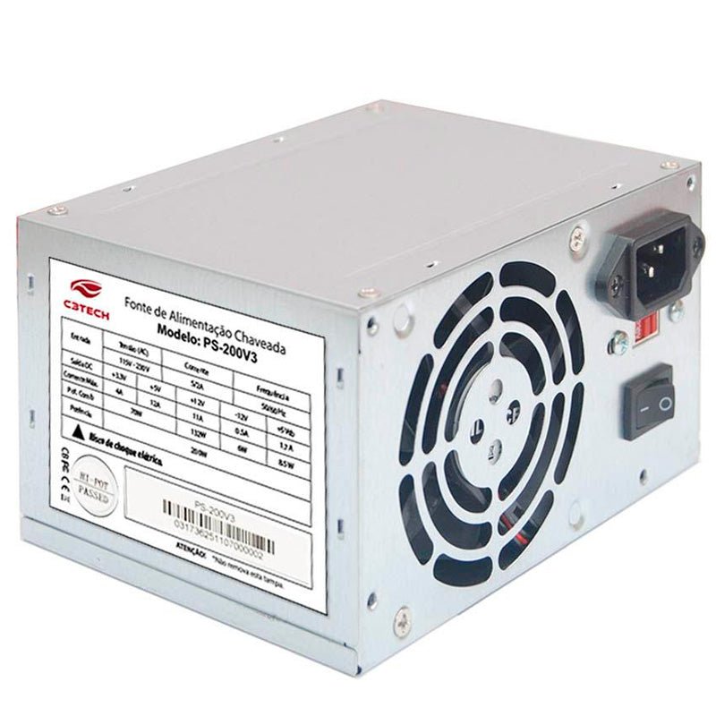 Fonte Atx 200w C3Tech - PS - 200V4 - Truedata