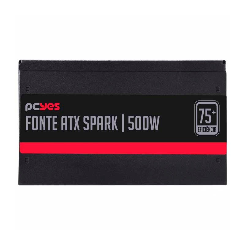 Fonte Real Atx 500w Spark 75 Plus PCYes Pfc Ativo - PXSP500WPT - Truedata