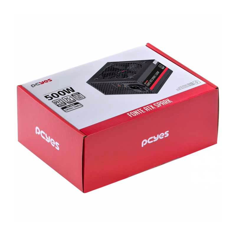 Fonte Real Atx 500w Spark 75 Plus PCYes Pfc Ativo - PXSP500WPT - Truedata