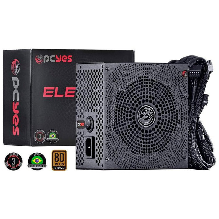 Fonte Real Atx 550w PCYes Electro V2 Series 80 Plus Pfc Ativo - ELECV2PTO550W - Truedata