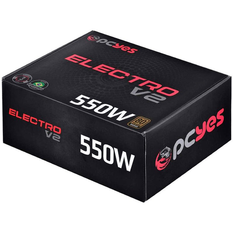 Fonte Real Atx 550w PCYes Electro V2 Series 80 Plus Pfc Ativo - ELECV2PTO550W - Truedata