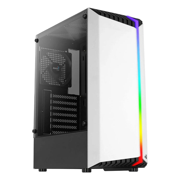 Gabinete Gamer Aerocool Mid Tower Rgb Bionic Branco Com Lateral em Vidro temperado - 73874 - Truedata