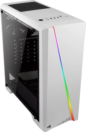 Gabinete Gamer Aerocool Mid Tower Rgb Cylon Com lateral acrílico Branco - Pn 67630 - Truedata