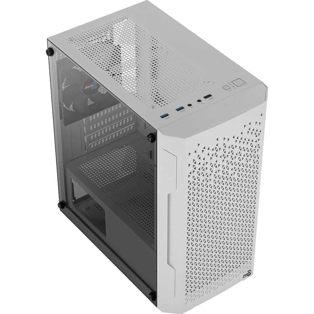 Gabinete Gamer Aerocool Mini Trinity Com lateral em Vidro Temperado Branco - 73881 - Truedata