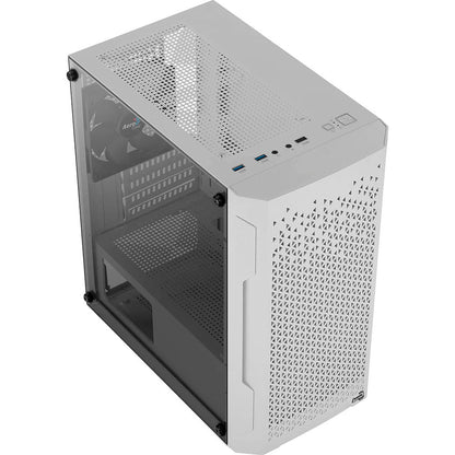 Gabinete Gamer Aerocool Mini Trinity Com lateral em Vidro Temperado Branco - 73881 - Truedata
