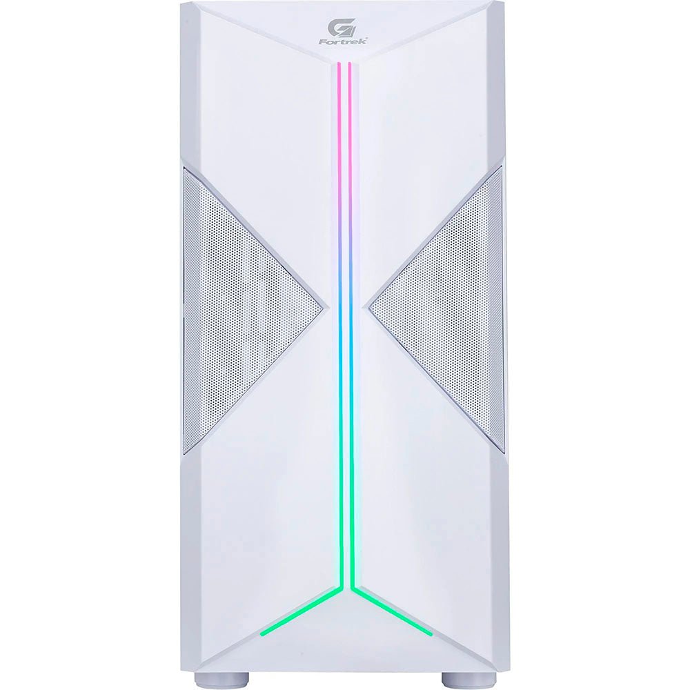 Gabinete Gamer Fortrek Mid Tower Holt Rgb Com lateral em Acrilico Branco - 80524 - Truedata