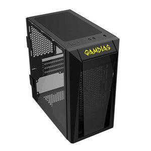 Gabinete Gamer Gamdias Mini Tower Talos E1 Preto Com Lateral em Vidro Temperado S/Fans - TALOS E1 S/FAN - Truedata