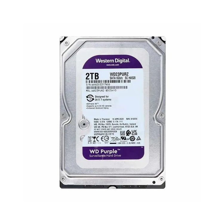 Hd Para Vigilância 2tb Western Digital Wd Purple Sata 6gb/S 64mb - WD23PURZ - Truedata