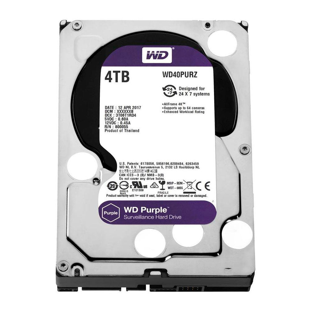 Hd Para Vigilância 4tb Western Digital WD Purple Sata 6gb/S 64mb - WD40PURZ - Truedata