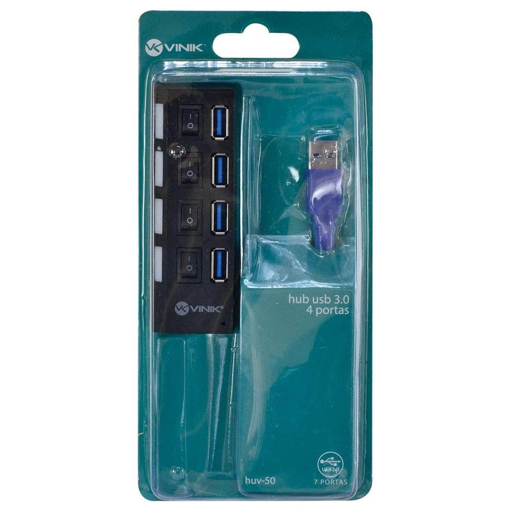 Hub Usb 4 Portas Vinik Usb 3.0 Com Interruptor - HUV - 50 - Truedata