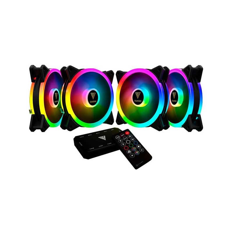 Kit c/ 4 Cooler Fan para Gabinete Gamdias Aeolus RGB 120mm - M2 - 1204R - Truedata