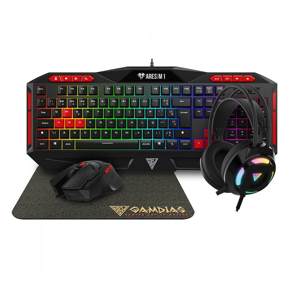 Kit Gamer Gamdias Poseidon M2 Teclado + Mouse + Mousepad + Headset - Truedata