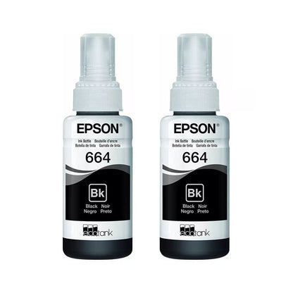 Kit Refil De Tinta C/2 Epson T664120 - 2P 2x70ml - Preto - P/ L110 L120 L200 L395 L1300 - Truedata