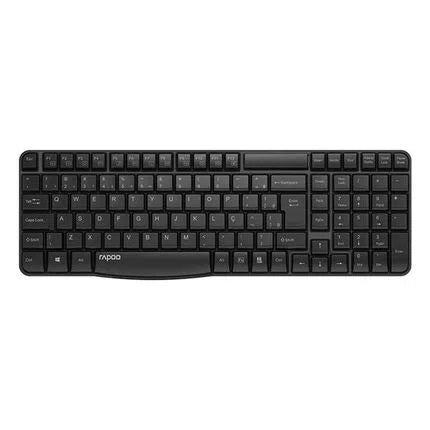 Kit Teclado Abnt + Mouse Sem Fio 2.4 GHZ Preto Rapoo - RA001 - Truedata
