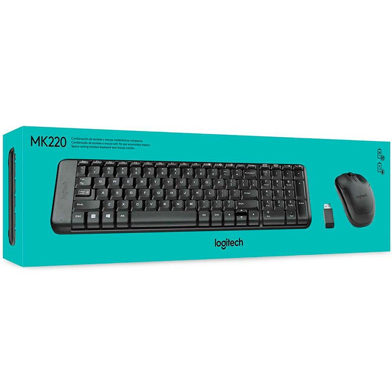 Kit Teclado E Mouse Sem Fio Logitech Mk220 - 920 - 004431 - Truedata