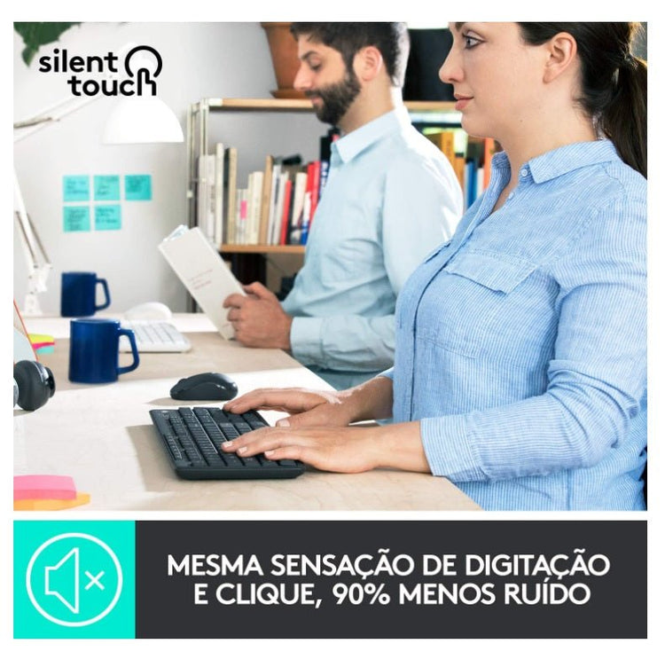 Kit Teclado E Mouse Sem Fio Logitech Mk295 Silent - 920 - 009793 - Truedata