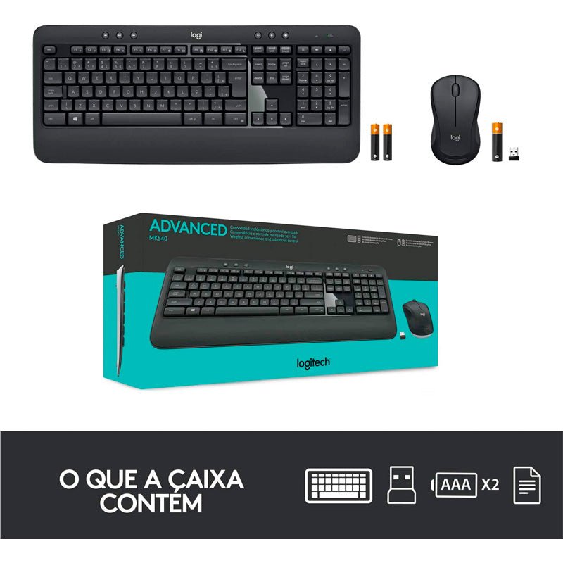 Kit Teclado E Mouse Sem Fio Logitech Mk540 - 920 - 008674 - Truedata