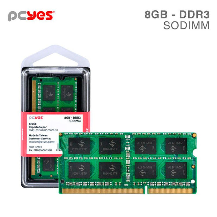 Memoria para Notebook Ddr3 8gb 1600Mhz PCYes PM081600D3SO - Truedata