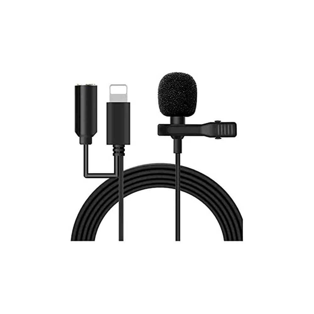Microfone de Lapela Lavalier 1,5m Lightning (Iphone) - WH7964 - Truedata