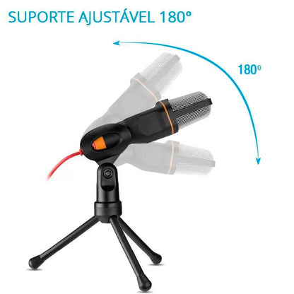 Microfone Para Computador Com Suporte Condensador Riomarteg SF - 666 P2 - Truedata