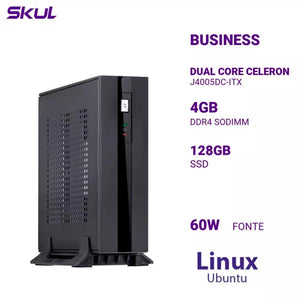 Mini Computador Truedata Skul B100 Celeron J4005 4Gb 120Gb SSD Entrada Serial Fonte 60W - Truedata