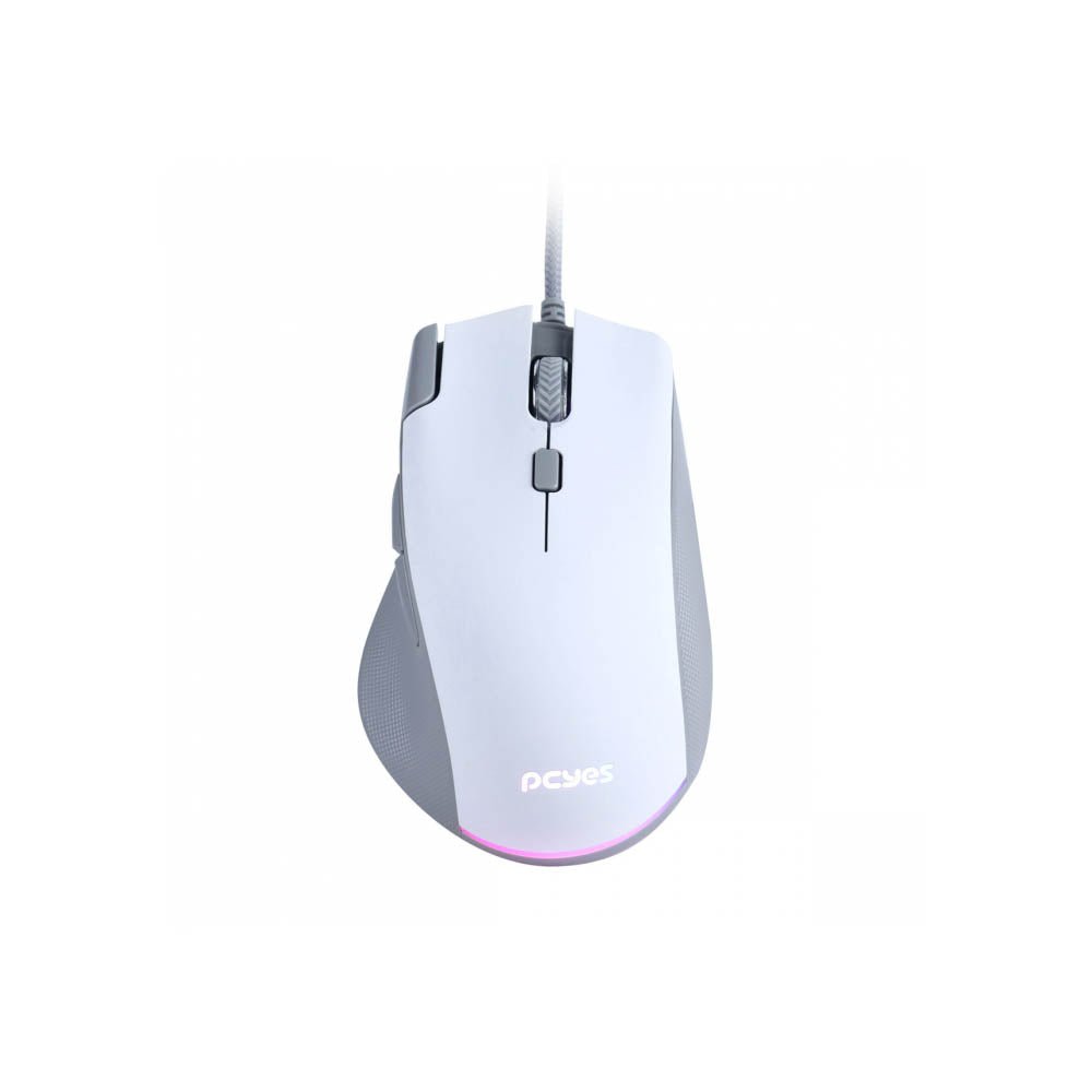 Mouse Gamer PCYes Zyron 7 Botoes 12800dpi RGB Branco - PMGZRGBW - Truedata