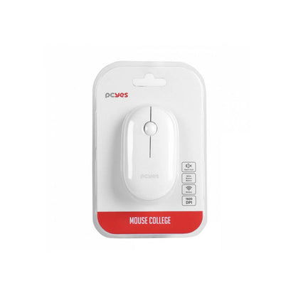 Mouse Sem Fio PCYes College Silent Click 1600Dpi Branco - PMCWMDSCW - Truedata
