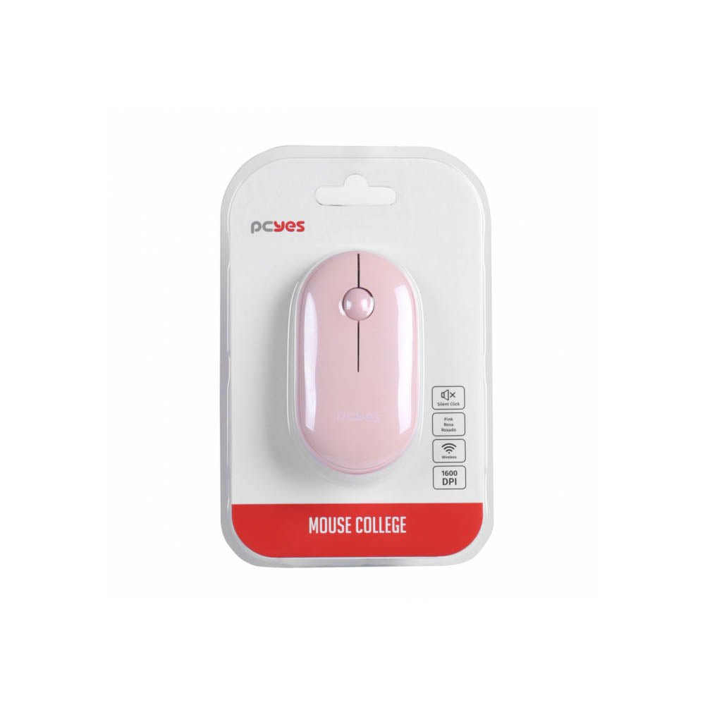 Mouse Sem Fio PCYes College Silent Click 1600Dpi Rosa - PMCWMDSCP - Truedata