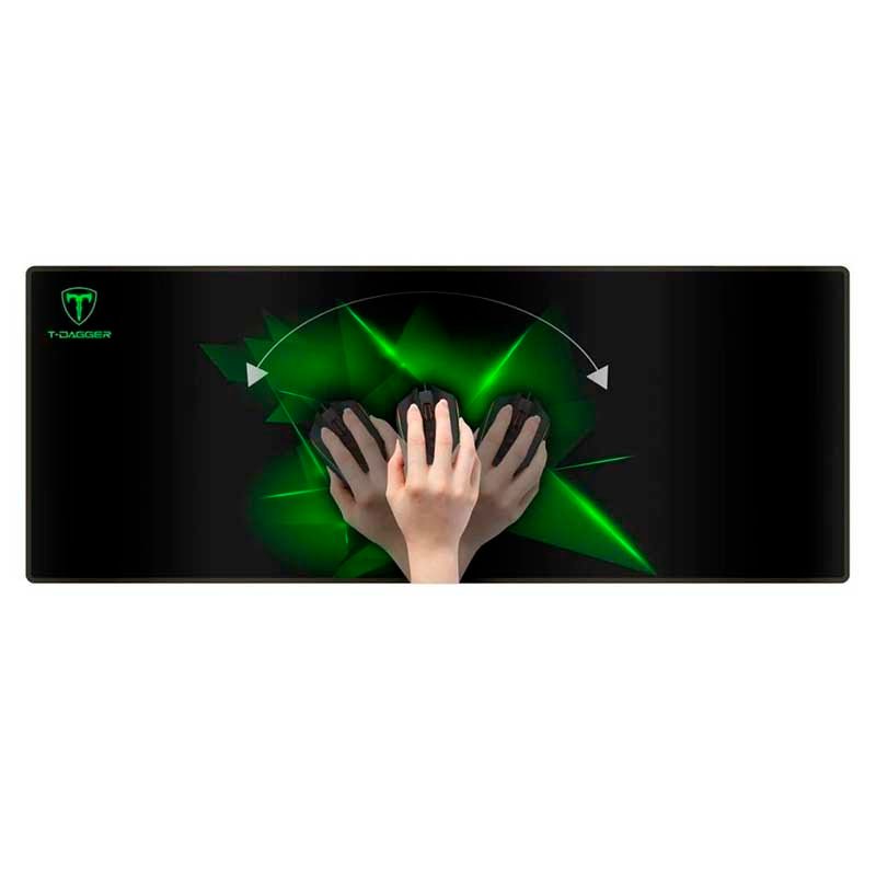 Mousepad Gamer T - Dagger Geometry S P/ Teclado e Mouse Preto/Verde 780x300mm - T - TMP301 - Truedata