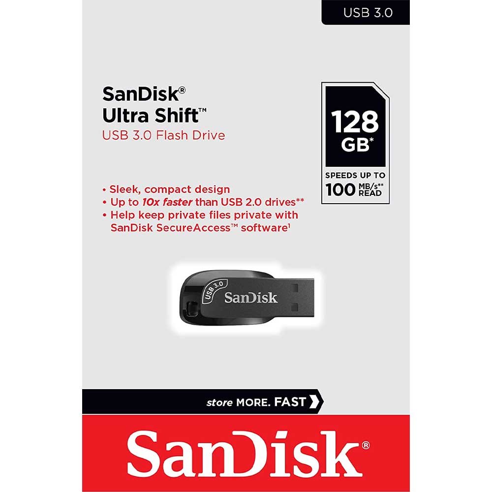 Pen Drive 128gb 3.0 SanDisk Ultra Shift - SDCZ410 - 128G - G46 - Truedata
