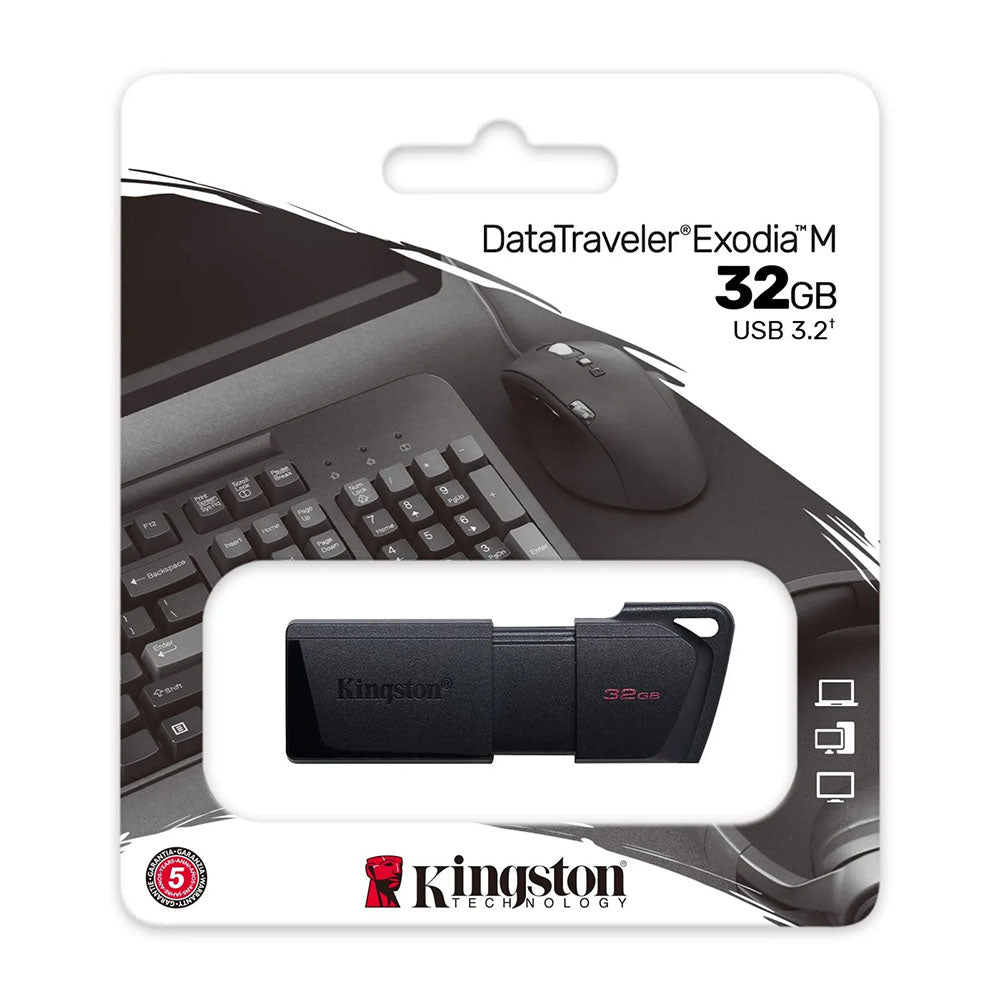 Pen Drive 32gb Kingston DataTravaler Exodia M 3.2 Preto - DTXM/32GB - Truedata
