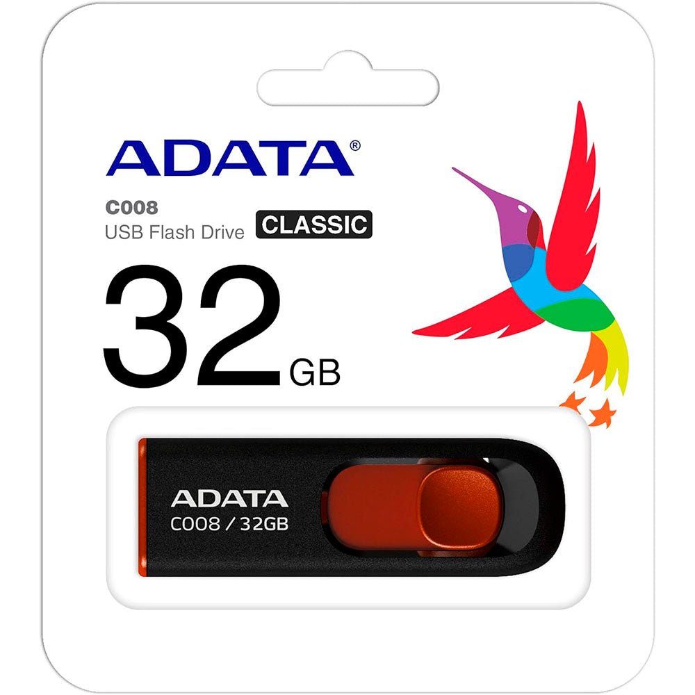 Pen Drive 32gb USB Adata 32G Preto / Vermelho - AC00832GRKD - Truedata