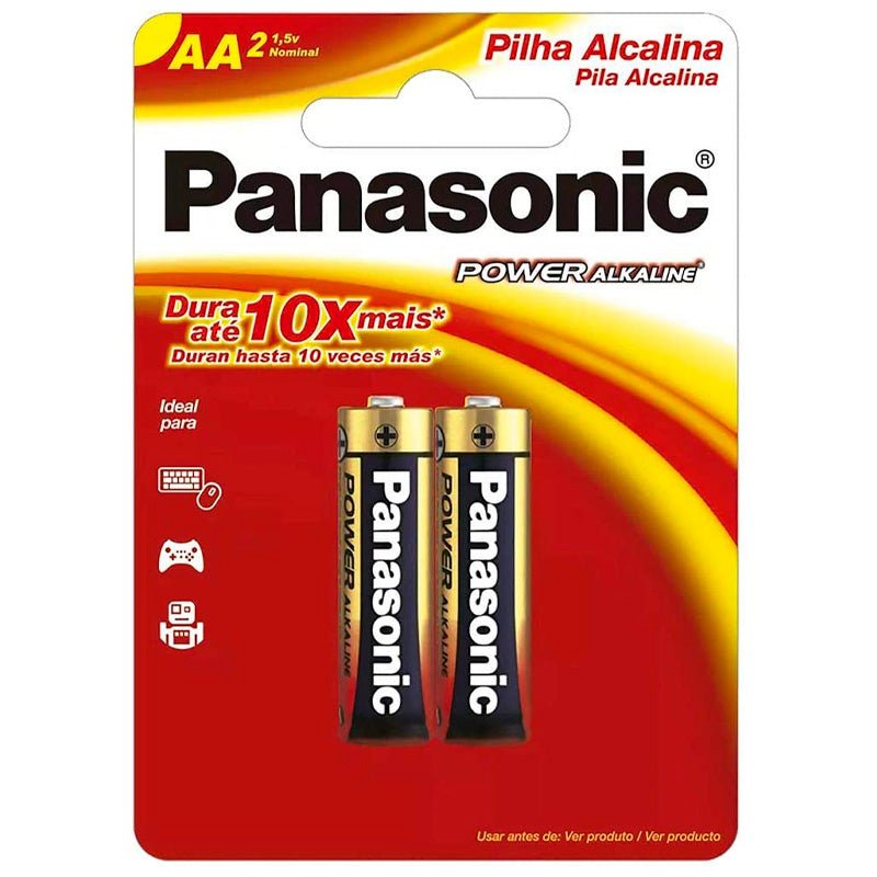 Pilha Alcalina AA Pequena Panasonic Lr6 - 2bt480 (Cartela C/2 Pilhas) - 1001089 - Truedata