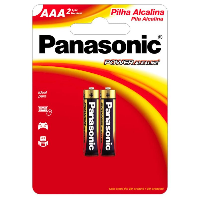 Pilha Alcalina AAA Palito Panasonic Lr03 - 2bt480 (Cartela C/2 Pilhas) - 1001091 - Truedata