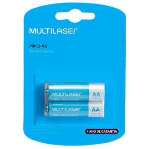 Pilha Recarregável AA 2500mah Multilaser (Blister C/ 2 Pilhas) - CB053 - Truedata