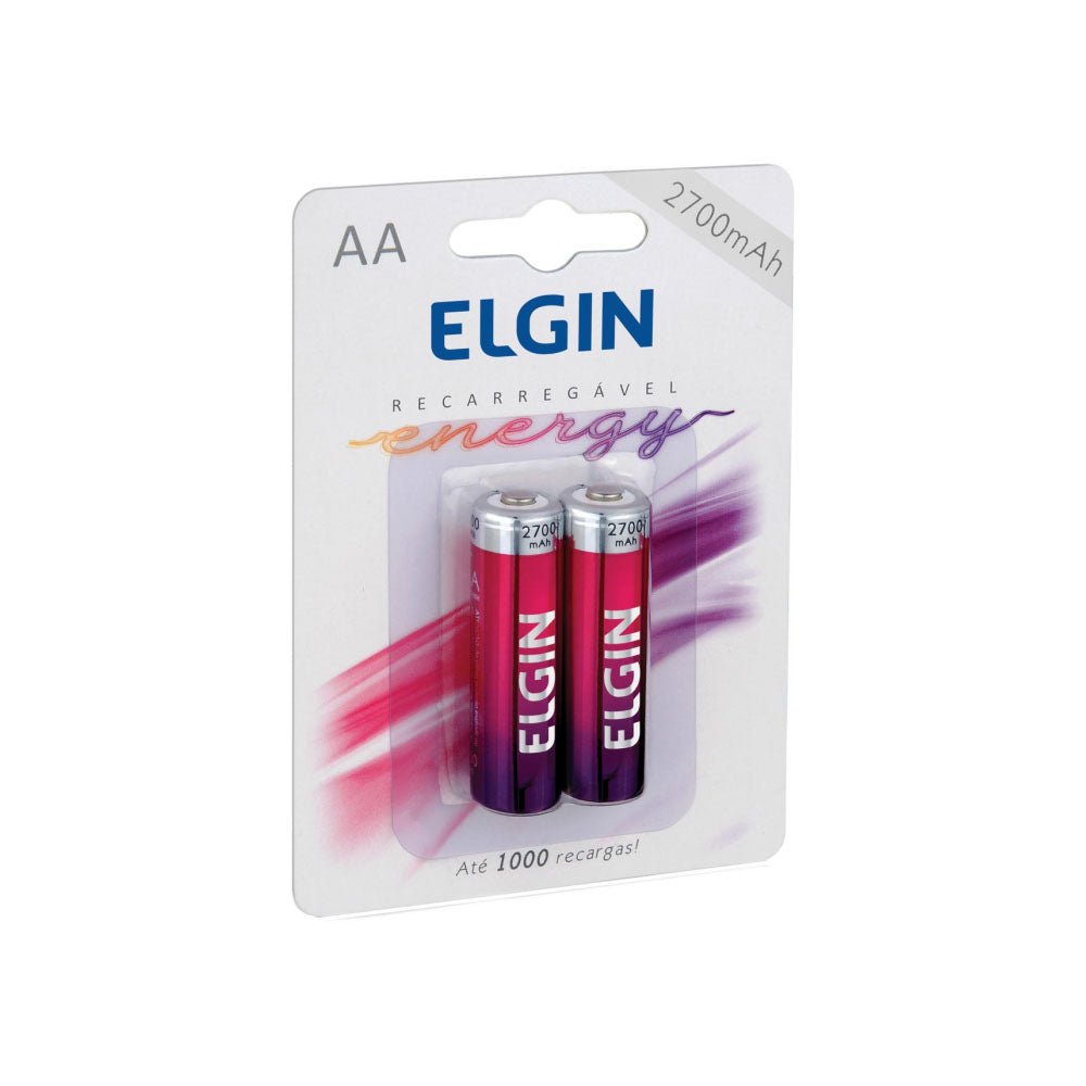 Pilha Recarregável AA 2700mah Elgin (Blister C/ 2 Pilhas) - 82174 - Truedata