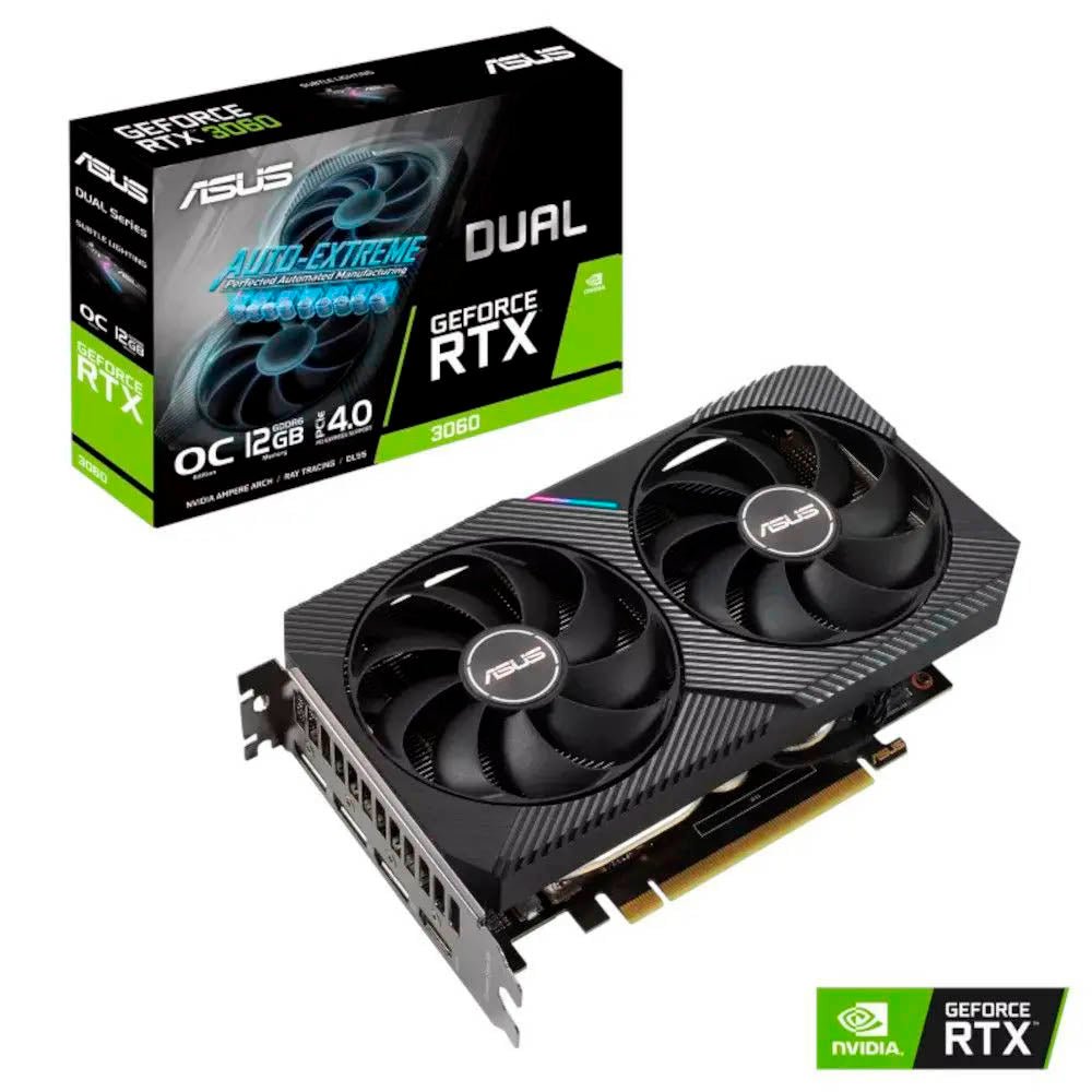 Placa De Video 12gb Rtx3060 Gddr6 Asus Nvidia Dual Geforce V2 OC Edition HDMI Displayport - Truedata