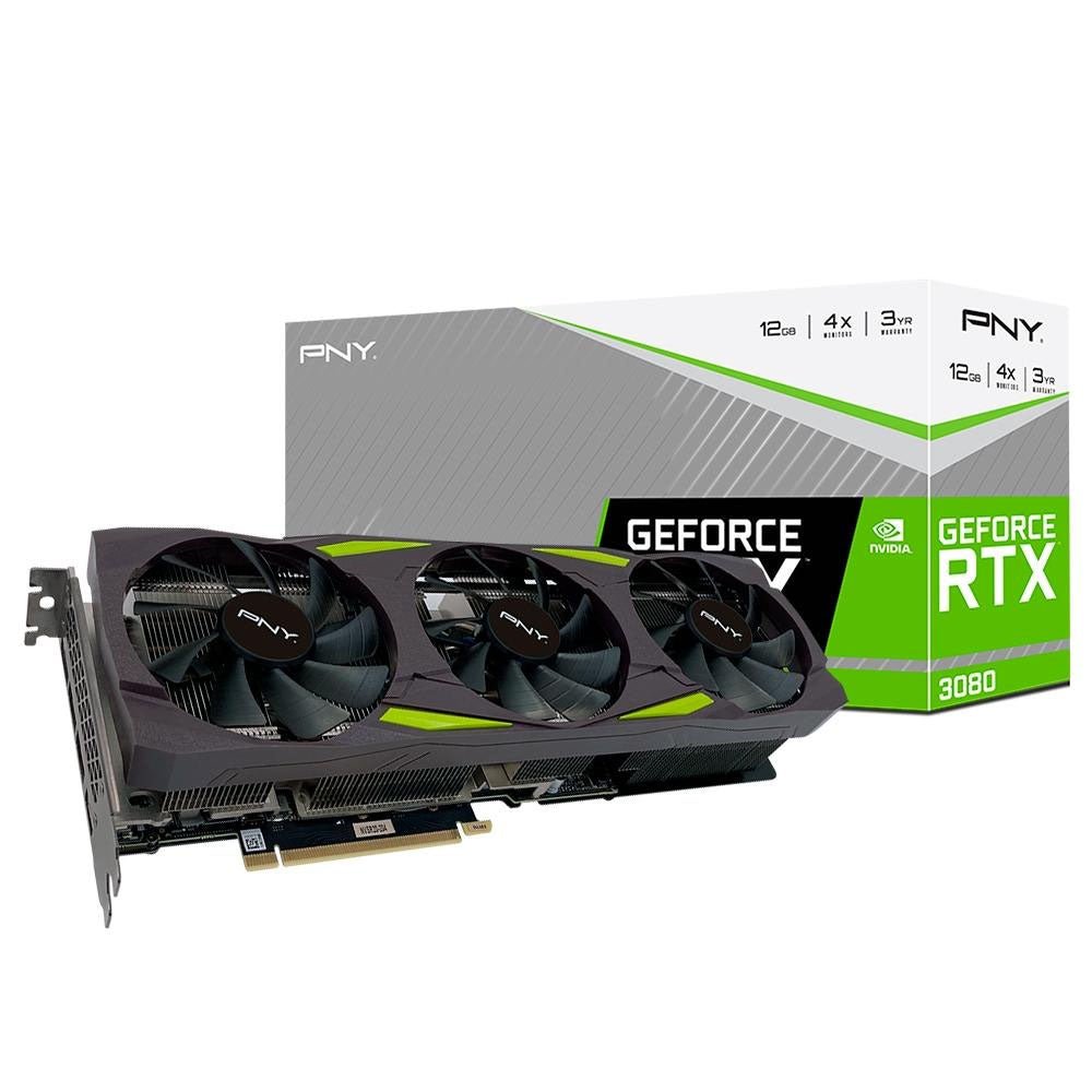 Placa De Video 12gb Rtx3080 Gddr6X Pny 384bits 3 Fans 3xDisplayPort 1xHdmi - VCG308012LTFMPB - TF - Truedata