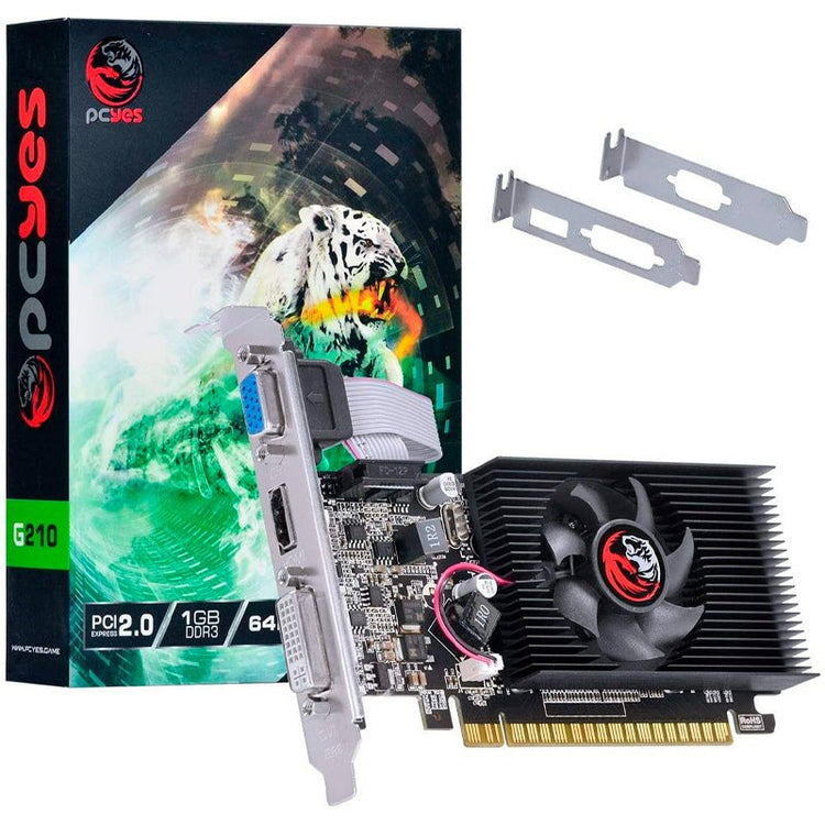 Placa De Video 1gb G210 Ddr3 Nvidia Geforce Pcyes Hdmi Dvi Vga - PA210G6401D3LP - Truedata