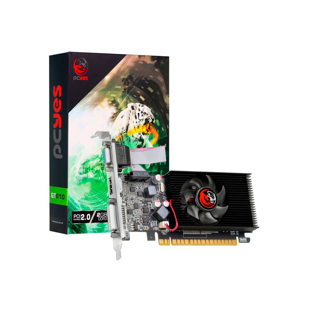 Placa De Video 2gb ddr3 PcYes Nvidia Geforce Gt 610 64bits Low Profile Hdmi Dvi Vga - PVG6102GBR364LP - Truedata