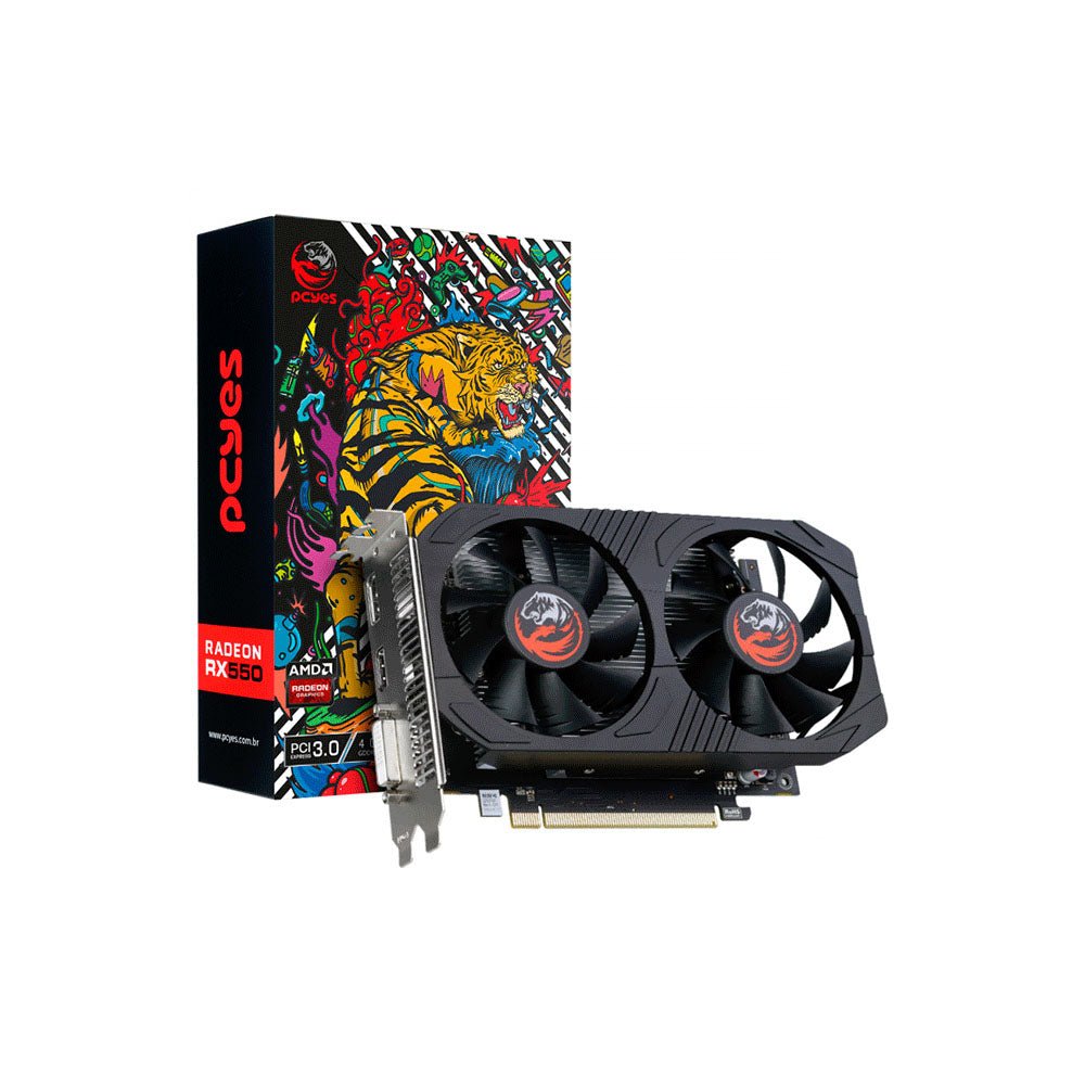 Placa De Video 4gb RX550 Gddr5 AMD Radeon PCYes 128bits Dual Fan Hdmi DisplayPort Dvi - PJRX5504GGR5DF - Truedata