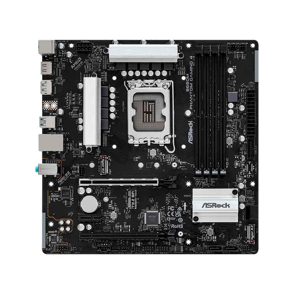 Placa Mae Asrock B660M Phantom Gaming 4 Matx Lga 1700 Ddr4 Hdmi Displayport M.2 NVME (12a e 13a Geração) - Truedata