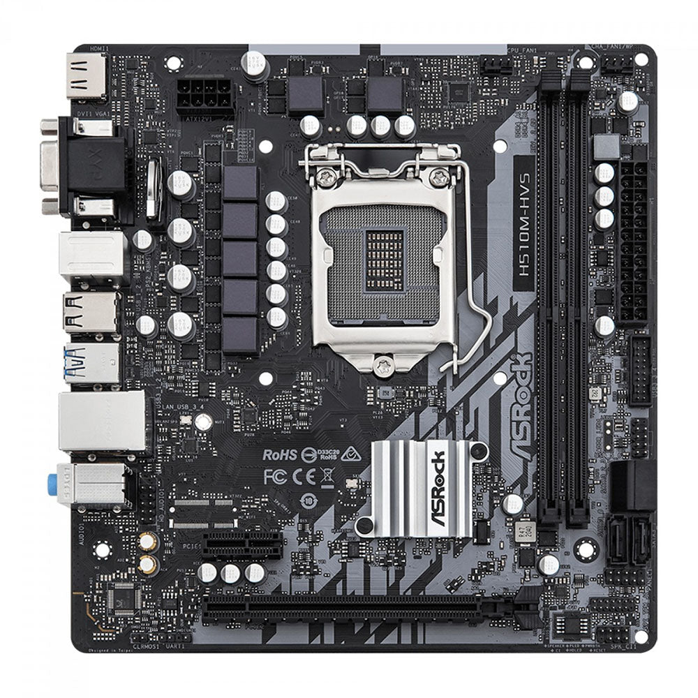 Placa Mae AsRock H510M - HVS V2.0 Atx Lga 1200 Ddr4 3200Mhz Hdmi USB D - Sub (10a e 11a Geração) - Truedata