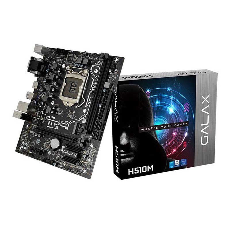 Placa Mae Galax H510M Matx Lga 1200 Ddr4 2666Mhz Hdmi Vga M.2 (10a e 11a Geração) - IH510MAGCGY1CW - Truedata