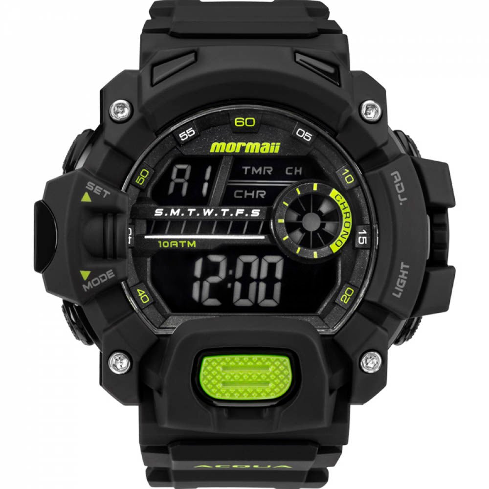 Relógio de Pulso Mormaii Lumi Masculino em Silicone Preto - MO1132AG/8V - Truedata